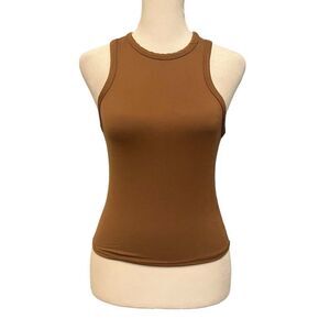 Olivia Rae New York womens crop top size small sleeveless racerback brown​